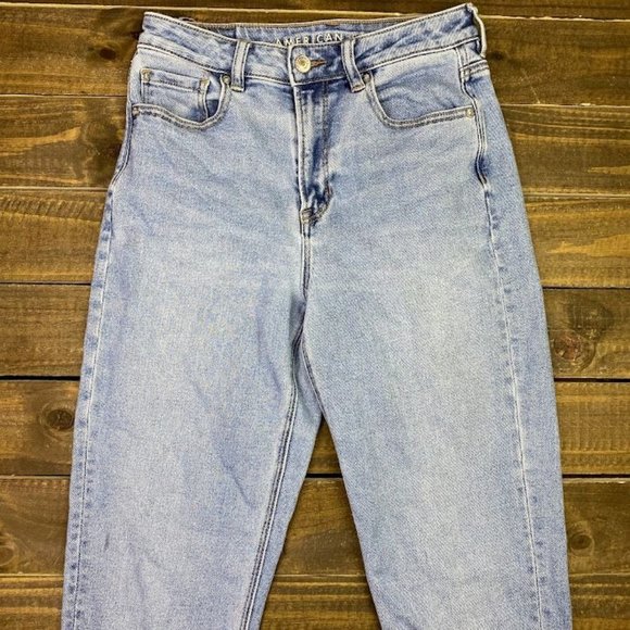 American Eagle Stretch MOM Jeans Size 4 Reg. High Rise Denim Blue Jeans - Picture 5 of 7
